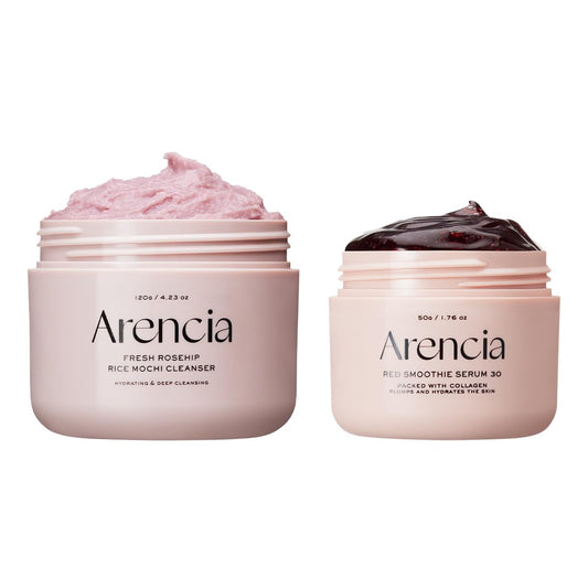 Pore Perfection & Firming Duo with Rosehip Rice Mochi Cleanser & Overnight Red Smoothie Serum 30