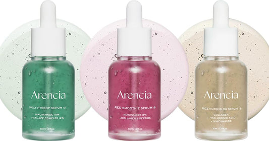 Glow Serum Best Set [Hyssop + Red Collagen + Rice mucin] for glass skin - Vitaminc A,C,E & Niacinamide &Hyaluronic Acid