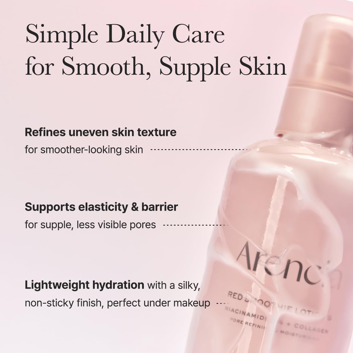 Red Smoothie Lotion 5, Face Moisturizer with Niacinamide 5%, Collagen, Peptide Complex, Hydrating Skin Care, 6.76 fl oz