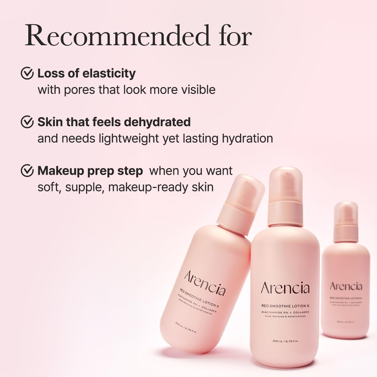 Red Smoothie Lotion 5, Face Moisturizer with Niacinamide 5%, Collagen, Peptide Complex, Hydrating Skin Care, 6.76 fl oz